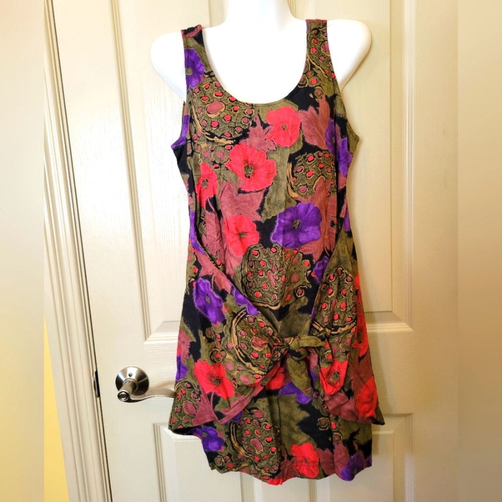 LA BELLE - Vintage - Womens Floral Multicolor Dress - Size S